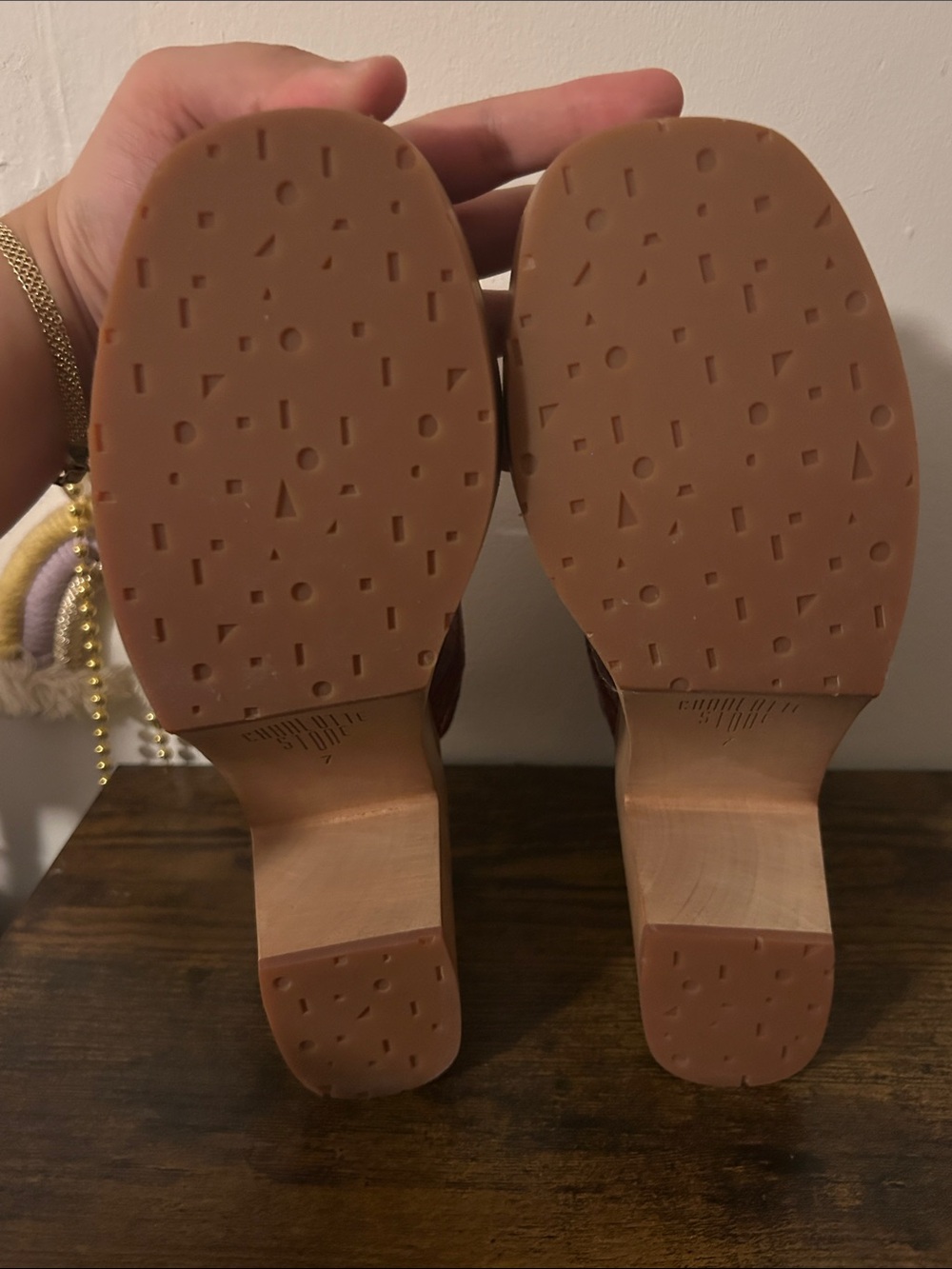 Charlotte Stone Red Croc-Embossed Slingback Clogs - Picture 7 of 7